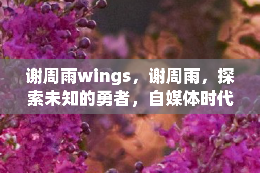 谢周雨wings,谢周雨,探索未知的勇者,自媒体时代的引领者 谢周雨wings,谢周雨,探索未知的勇者,自媒体时代的引领者