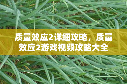 质量效应2详细攻略，质量效应2游戏视频攻略大全
