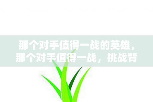 那个对手值得一战的英雄，那个对手值得一战，挑战背后的故事与意义