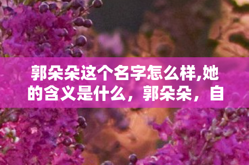 郭朵朵这个名字怎么样,她的含义是什么，郭朵朵，自媒体时代的璀璨新星