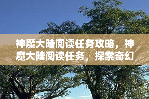 神魔大陆阅读任务攻略，神魔大陆阅读任务，探索奇幻世界的史诗之旅