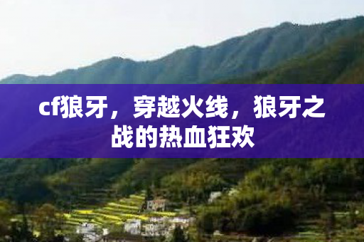 cf狼牙，穿越火线，狼牙之战的热血狂欢