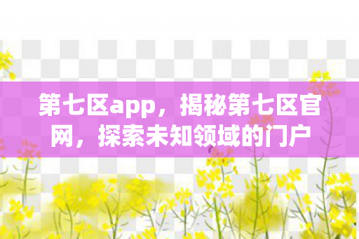 第七区app，揭秘第七区官网，探索未知领域的门户