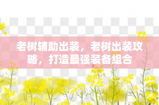 老树辅助出装，老树出装攻略，打造最强装备组合