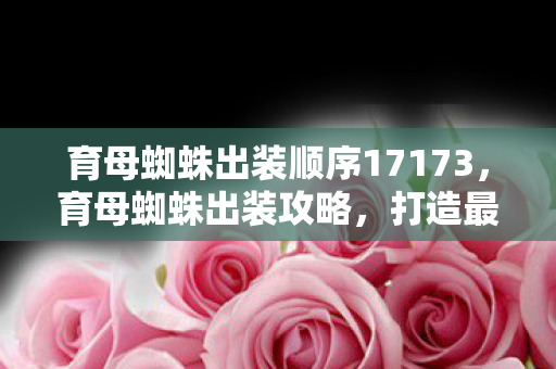 育母蜘蛛出装顺序17173，育母蜘蛛出装攻略，打造最强英雄装备组合