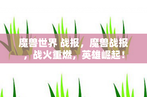 魔兽世界 战报,魔兽战报,战火重燃,英雄崛起! 魔兽世界 战报,魔兽战报,战火重燃,英雄崛起!