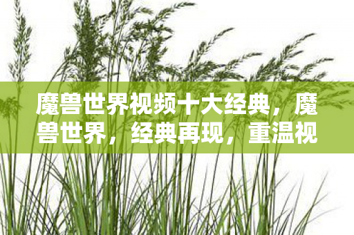 魔兽世界视频十大经典，魔兽世界，经典再现，重温视频中的奇幻世界！