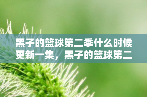 黑子的篮球第二季什么时候更新一集,黑子的篮球第二季更新时间及更多精彩内容展望 黑子的篮球第二季什么时候更新一集,黑子的篮球第二季更新时间及更多精彩内容展望