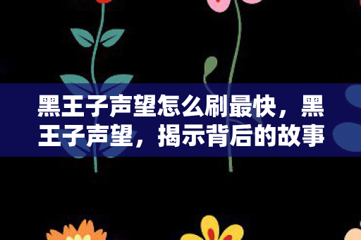 黑王子声望怎么刷最快，黑王子声望，揭示背后的故事与影响力