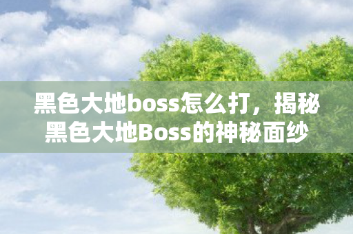 黑色大地boss怎么打,揭秘黑色大地Boss的神秘面纱 黑色大地boss怎么打,揭秘黑色大地Boss的神秘面纱