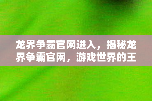 龙界争霸官网进入，揭秘龙界争霸官网，游戏世界的王者之战