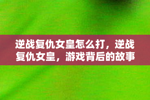 逆战复仇女皇怎么打，逆战复仇女皇，游戏背后的故事与人物塑造