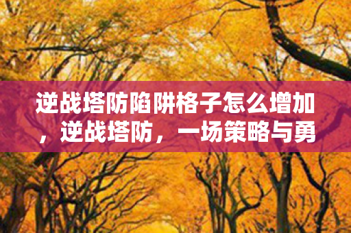 逆战塔防陷阱格子怎么增加，逆战塔防，一场策略与勇气的较量