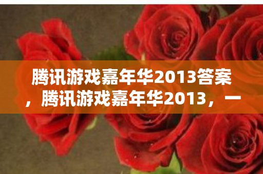 腾讯游戏嘉年华2013答案，腾讯游戏嘉年华2013，一场游戏盛宴的狂欢与启示