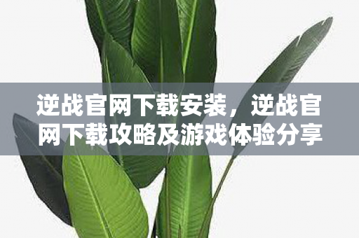 逆战官网下载安装，逆战官网下载攻略及游戏体验分享