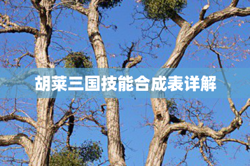 胡莱三国技能合成表详解
