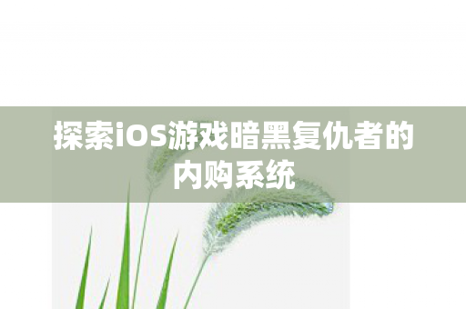 探索iOS游戏暗黑复仇者的内购系统 探索iOS游戏暗黑复仇者的内购系统