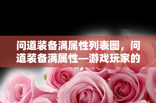 问道装备满属性列表图，问道装备满属性—游戏玩家的追求与策略