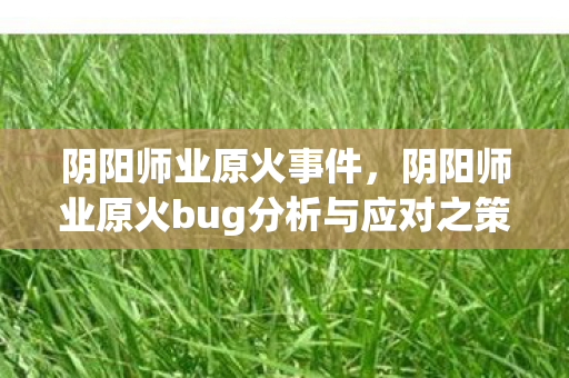 阴阳师业原火事件，阴阳师业原火bug分析与应对之策