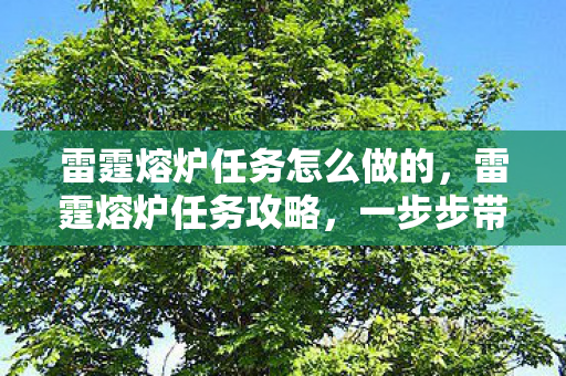 雷霆熔炉任务怎么做的,雷霆熔炉任务攻略,一步步带你完成挑战 雷霆熔炉任务怎么做的,雷霆熔炉任务攻略,一步步带你完成挑战