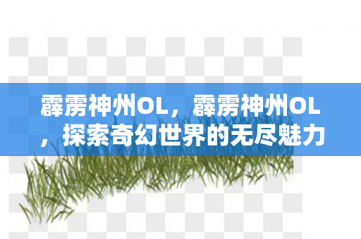霹雳神州OL，霹雳神州OL，探索奇幻世界的无尽魅力