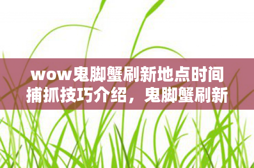 wow鬼脚蟹刷新地点时间捕抓技巧介绍，鬼脚蟹刷新地点大揭秘，探寻神秘海洋生物的新领地