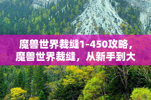 魔兽世界裁缝1-450攻略,魔兽世界裁缝,从新手到大师之路 魔兽世界裁缝1-450攻略,魔兽世界裁缝,从新手到大师之路