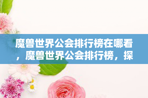 魔兽世界公会排行榜在哪看，魔兽世界公会排行榜，探寻顶尖公会的力量与荣耀