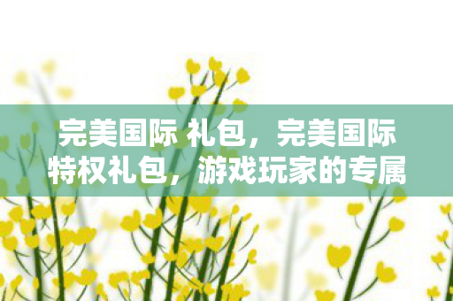 完美国际 礼包,完美国际特权礼包,游戏玩家的专属福利 完美国际 礼包,完美国际特权礼包,游戏玩家的专属福利