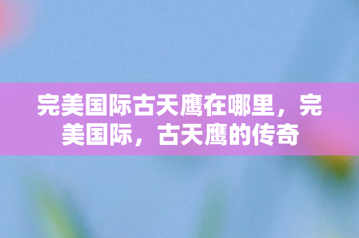完美国际古天鹰在哪里，完美国际，古天鹰的传奇