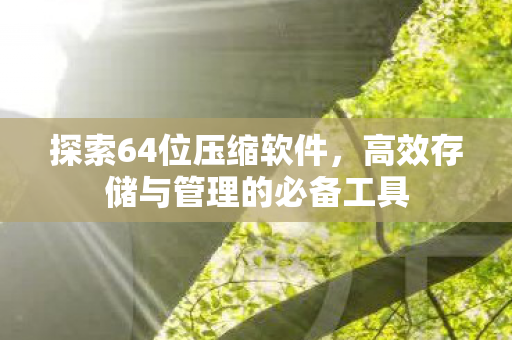 探索64位压缩软件，高效存储与管理的必备工具
