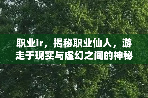 职业ir，揭秘职业仙人，游走于现实与虚幻之间的神秘存在