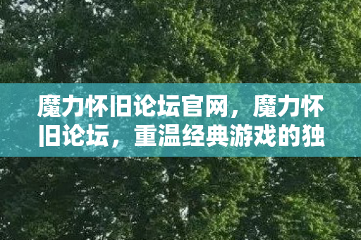 魔力怀旧论坛官网,魔力怀旧论坛,重温经典游戏的独特魅力 魔力怀旧论坛官网,魔力怀旧论坛,重温经典游戏的独特魅力