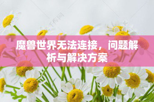 魔兽世界无法连接,问题解析与解决方案 魔兽世界无法连接,问题解析与解决方案