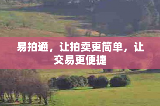 易拍通,让拍卖更简单,让交易更便捷 易拍通,让拍卖更简单,让交易更便捷