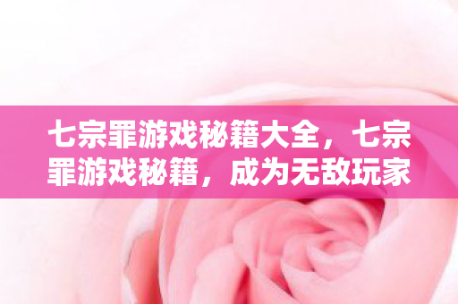 七宗罪游戏秘籍大全，七宗罪游戏秘籍，成为无敌玩家的秘诀