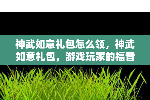 神武如意礼包怎么领，神武如意礼包，游戏玩家的福音