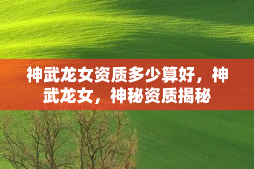 神武龙女资质多少算好,神武龙女,神秘资质揭秘 神武龙女资质多少算好,神武龙女,神秘资质揭秘