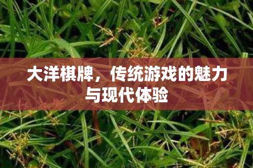 大洋棋牌，传统游戏的魅力与现代体验