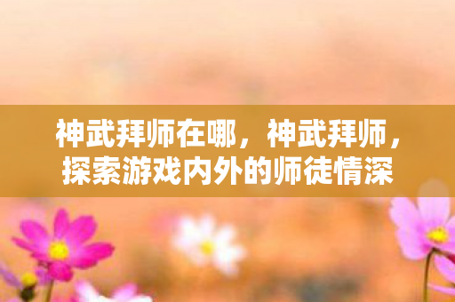 神武拜师在哪，神武拜师，探索游戏内外的师徒情深
