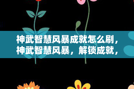神武智慧风暴成就怎么刷，神武智慧风暴，解锁成就，探寻智慧的力量