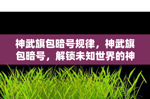 神武旗包暗号规律,神武旗包暗号,解锁未知世界的神秘之门 神武旗包暗号规律,神武旗包暗号,解锁未知世界的神秘之门