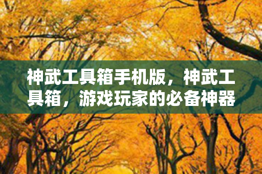 神武工具箱手机版,神武工具箱,游戏玩家的必备神器 神武工具箱手机版,神武工具箱,游戏玩家的必备神器