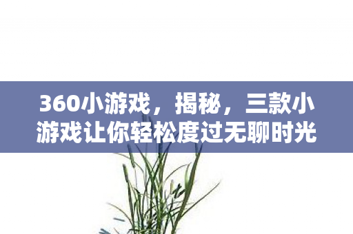 360小游戏,揭秘,三款小游戏让你轻松度过无聊时光 360小游戏,揭秘,三款小游戏让你轻松度过无聊时光