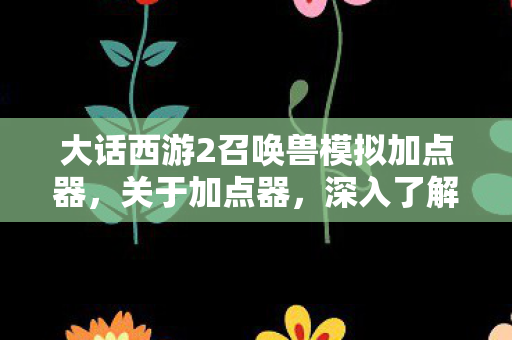 大话西游2召唤兽模拟加点器,关于加点器,深入了解其工作原理及应用领域 大话西游2召唤兽模拟加点器,关于加点器,深入了解其工作原理及应用领域