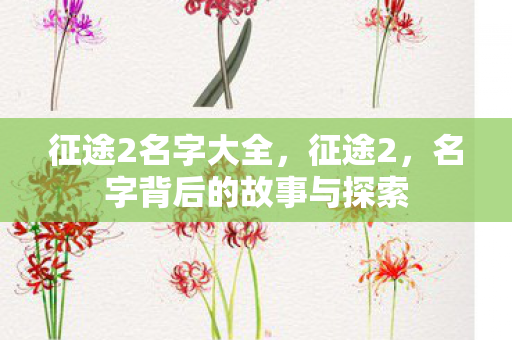 征途2名字大全,征途2,名字背后的故事与探索 征途2名字大全,征途2,名字背后的故事与探索