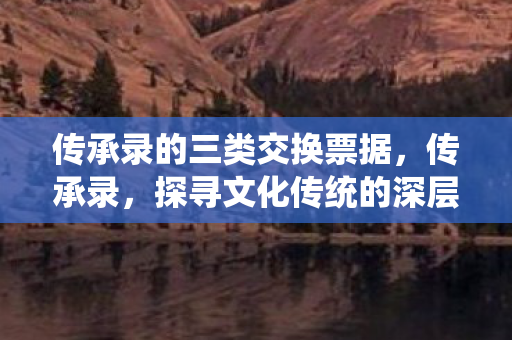 传承录的三类交换票据，传承录，探寻文化传统的深层价值