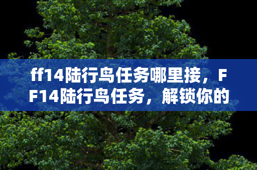ff14陆行鸟任务哪里接,FF14陆行鸟任务,解锁你的冒险之旅的忠实伙伴 ff14陆行鸟任务哪里接,FF14陆行鸟任务,解锁你的冒险之旅的忠实伙伴