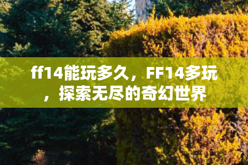 ff14能玩多久，FF14多玩，探索无尽的奇幻世界