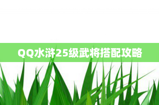 QQ水浒25级武将搭配攻略